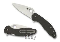 Spyderco Mantra 3 C233CFP Folding Knife, Plain Edge Blade, Black Carbon Fiber an