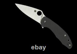 Spyderco Mantra 3 C233CFP Folding Knife, Plain Edge Blade, Black Carbon Fiber an