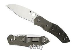 Spyderco Myrtle Folding Knife C194CFTIP Plain Edge S30V Blade Carbon Fiber & Ti