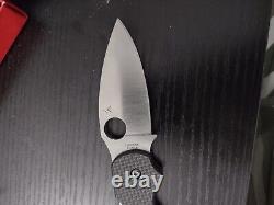Spyderco Sage 5 Folding Knife C123CFPCL Plain Edge S30V Blade Carbon Fiber / G10