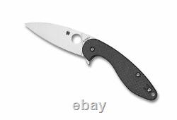 Spyderco Sliverax Folding Knife C228CFP Plain Edge S30V Blade Carbon Fiber / G10