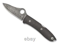 Spyderco SpyOpera Folding Knife 2.9 Damascus Plain Blade, Carbon Fiber, With Clip