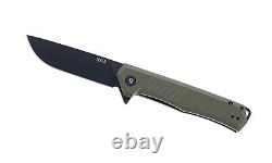 Tekto F1 Alpha Folding Knife Green G10/Carbon Fiber Handle D2 Plain Black Blade
