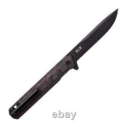 Tekto F2 Bravo Folding Knife Red Forged Carbon Handle withBlack Accents D2 Steel