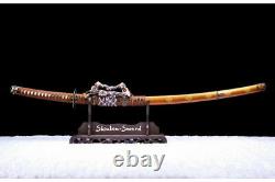 Top Clay Tempered Folded Carbon Steel Japanese Tachi Sword Sharp Full Tang Blade