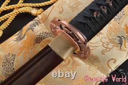 Top quality japanese electroplating red folded carbon steel katana sharp sword