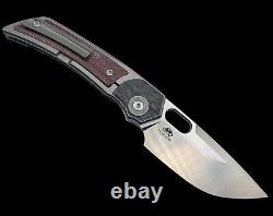 TwoSun TS142-M390 Folding Knife Brown Micarta/Carbon Fiber Handle M390 Integral