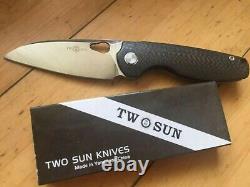 Twosun Carbon Fiber Titanium Front Flipper Pocket Folding Knife TS129-CF