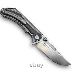 Twosun Ts446 Flipper Folding Knife Yj01-v1 Blade Titanium Carbon Fiber Handle