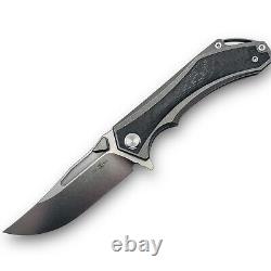 Twosun Ts446 Flipper Folding Knife Yj01-v1 Blade Titanium Carbon Fiber Handle