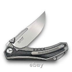 Twosun Ts446 Flipper Folding Knife Yj01-v1 Blade Titanium Carbon Fiber Handle