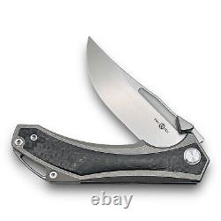 Twosun Ts446 Flipper Folding Knife Yj01-v1 Blade Titanium Carbon Fiber Handle