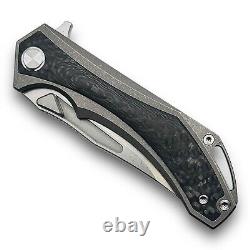 Twosun Ts446 Flipper Folding Knife Yj01-v1 Blade Titanium Carbon Fiber Handle