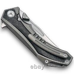 Twosun Ts446 Flipper Folding Knife Yj01-v1 Blade Titanium Carbon Fiber Handle