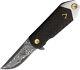 V Nives Killabite Framelock Carbon Fiber Folding Damascus Pocket Knife 03071