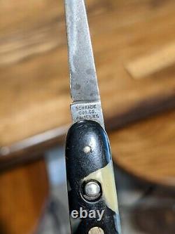 VINTAGE FOLDING POCKET KNIFE SCHRADE CUT CO Early 1900's Green Pyromite