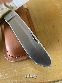 VINTAGE/RARE Camillus 716 Yello Jaket Double Lock Trapper Folding Knife WithSheath