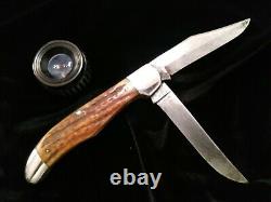 Vintage 1940-1964 CASE XX 6265 worm Groove green bone folding hunter knife nice
