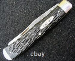 Vintage 1950-'70 KABAR USA Old TRAPPER Folding Pocket Knife Rare ROUGH BLACK