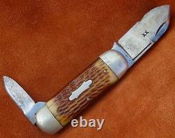 Vintage Antique Folding Pocket Knife Case Bros Tested Springville Little Valley