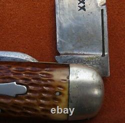 Vintage Antique Folding Pocket Knife Case Bros Tested Springville Little Valley