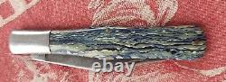 Vintage Blue Celluloid KaBar Large Coke Bottle Single blade 5.25 folding knife