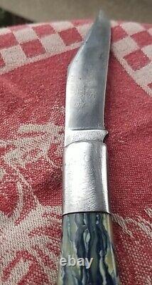 Vintage Blue Celluloid KaBar Large Coke Bottle Single blade 5.25 folding knife