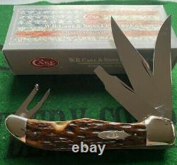 Vintage Case Tested Green Bone Folding Hunter Knife 6465 1920-39 4 Blade