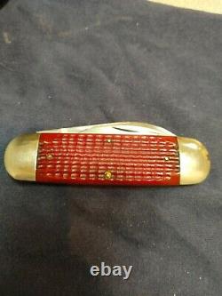 Vintage Case XX 62050ss Elephant Toe Folding Pocket Knife! Red Color Beautiful