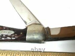 Vintage Case XX Tested 6265 6ab Folding Hunter 2 Blade Bone Handle Folding Knife