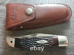 Vintage Case XX USA 10 Dot 1970 6265 SAB DR Folding Hunter Knife CV WithSHEATH