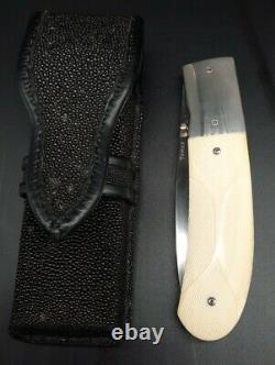 Vintage Custom P. J Tomes Folding Knife Liner Lock Serrated Handles Rare