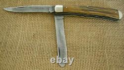 Vintage KA-BAR Kabar 2 Blade Trapper Folding Knife, Stag Handle