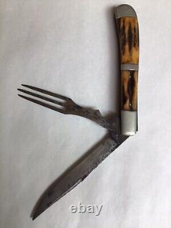 Vintage Kabar Hobo Folding Knife Cigar Band Stag Scales Union Cut Co. 1923-1937