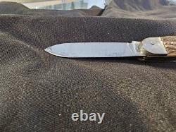 Vintage Mikov Czecho Slovakia Carbon Steel Folding Knife with Saw Blade Good