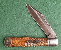 Vintage Original NEW YORK KNIFE CO WALDEN FOLDING HUNTER knife bone knives rare