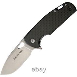 Viper Kyomi Stonewash Folding Knife 3 N690Co Carbon Steel Blade Carbon Handle