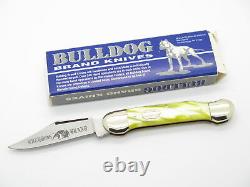 Vtg 1980s Bulldog Brand Folding Lockback Pocket Knife Gold Celluloid