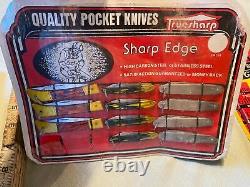 Vtg Knife Display Hardware General Store 1960's Truesharp SS Carbon folding Lot