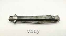 Vtg Rare Antique Italy Made LG Stiletto Dagger Folding Pocket Knife Lockback 13