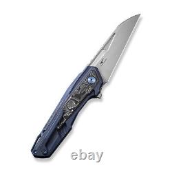 WE Falcaria Folding Knife Blue/Blk/White Ti Alum Foil CF Handle 20CV WE23012B-3