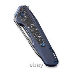 WE Falcaria Folding Knife Blue/Blk/White Ti Alum Foil CF Handle 20CV WE23012B-3