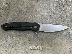 WE Kitefin Folding Knife 2001A CPM S35VN Blade Black Marble Carbon Fiber Handle
