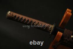 Wakizashi Clay Tempered Folded T10 Steel Handmade Japanese Sharp Practice Sword