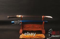 Wakizashi Folded Steel 32768 layers Clay Temper Full Tang Japanese Samurai Sword