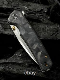 We Knife Co Folding Knife 3.5 CPM-20CV Steel Blade Carbon Fiber/Titanium Handle
