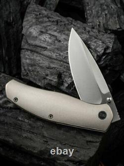 We Knife Esprit Folding Knife 3.25 CPM 20CV Steel Blade 6AL4V Titanium Handle