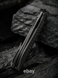 We Knife Opus Folding Knife 2.88 CPM-20CVSteel Blade Twill Carbon Fiber Handle