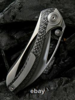 We Knife Pleroma Folding Knife 3 M390 Steel Blade Titanium/Carbon Fiber Handle