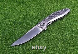 Zero Tolerance Folding Knife 3.4 20CV Blade Black Marbled Carbon Fiber 0470